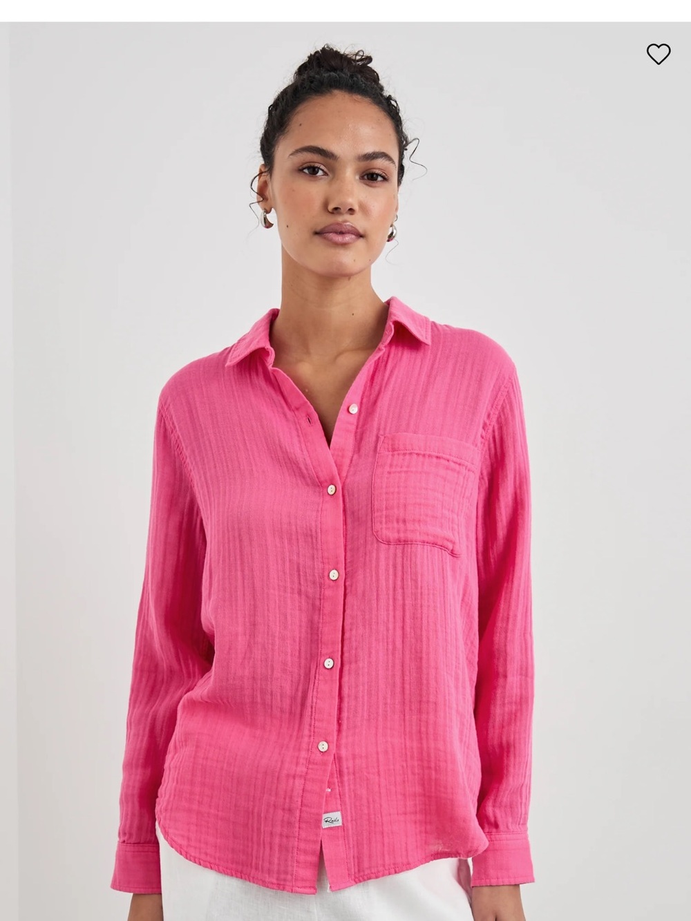 Rails Ellis Button-Down Relaxed Shirt in Hibiscus-Small